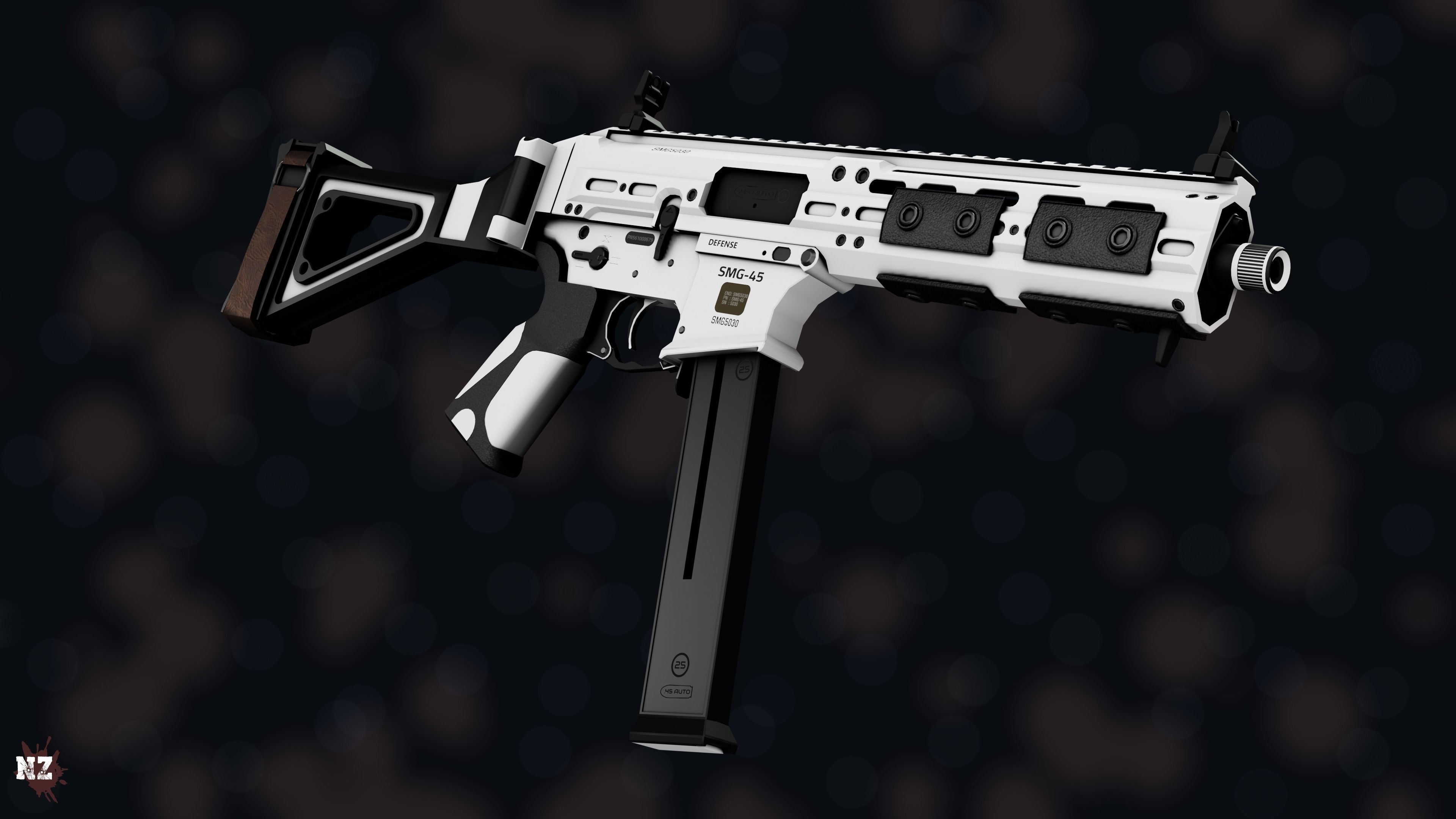 Weapon NZ SMG-45 Low-poly 3D model_26