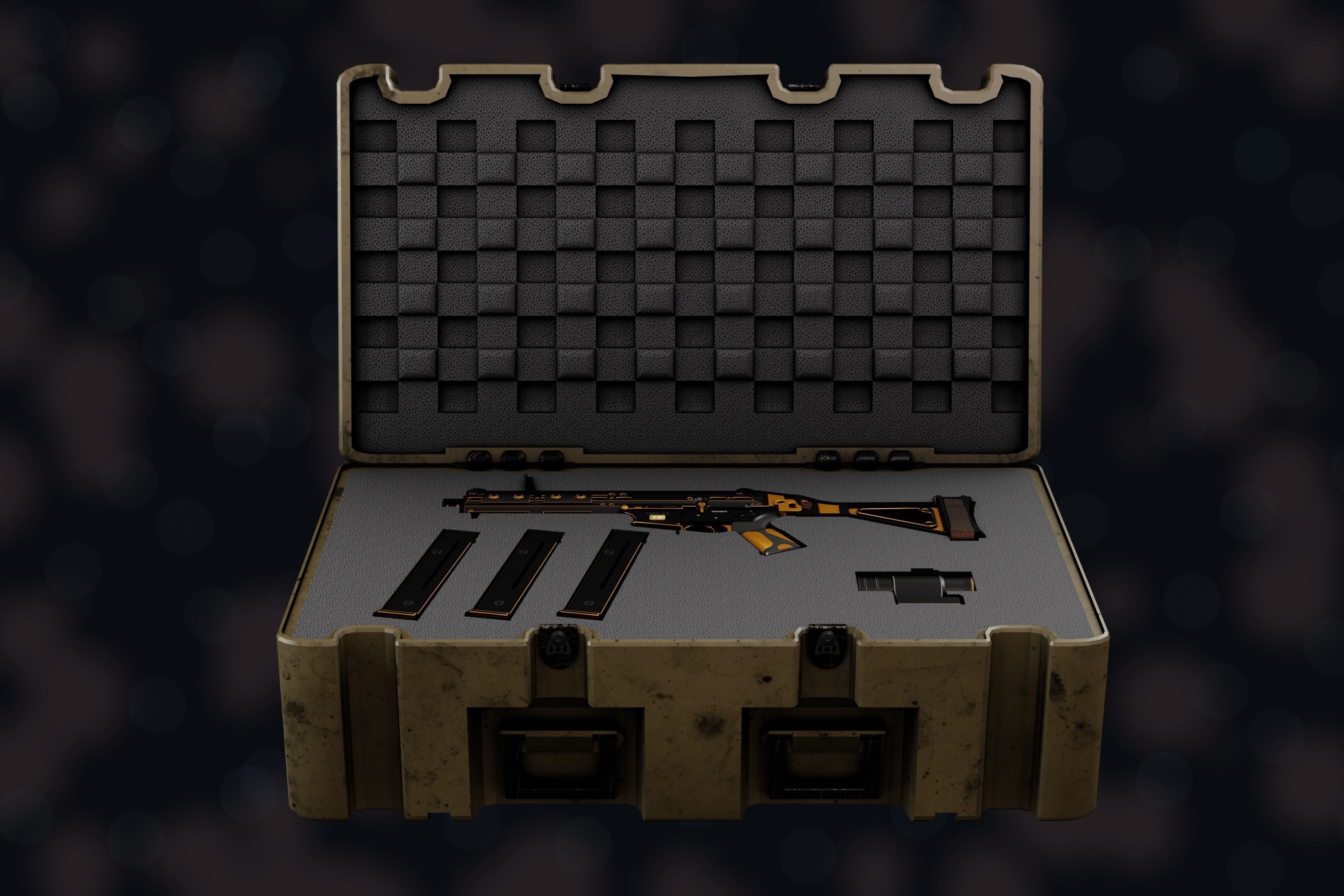 Weapon NZ SMG-45 Low-poly 3D model_6