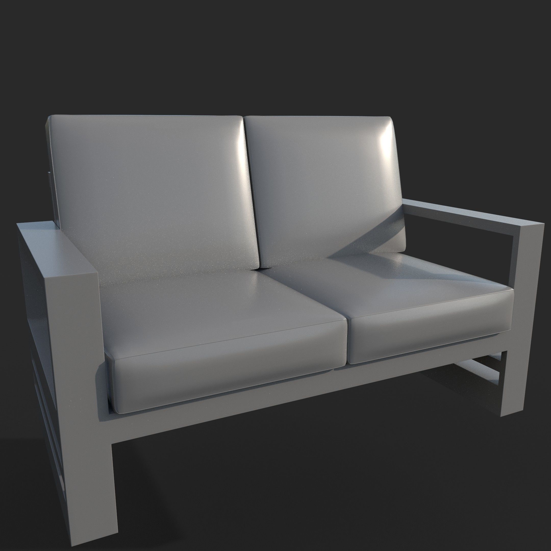 Two seater sofa Free low-poly 3D model_7