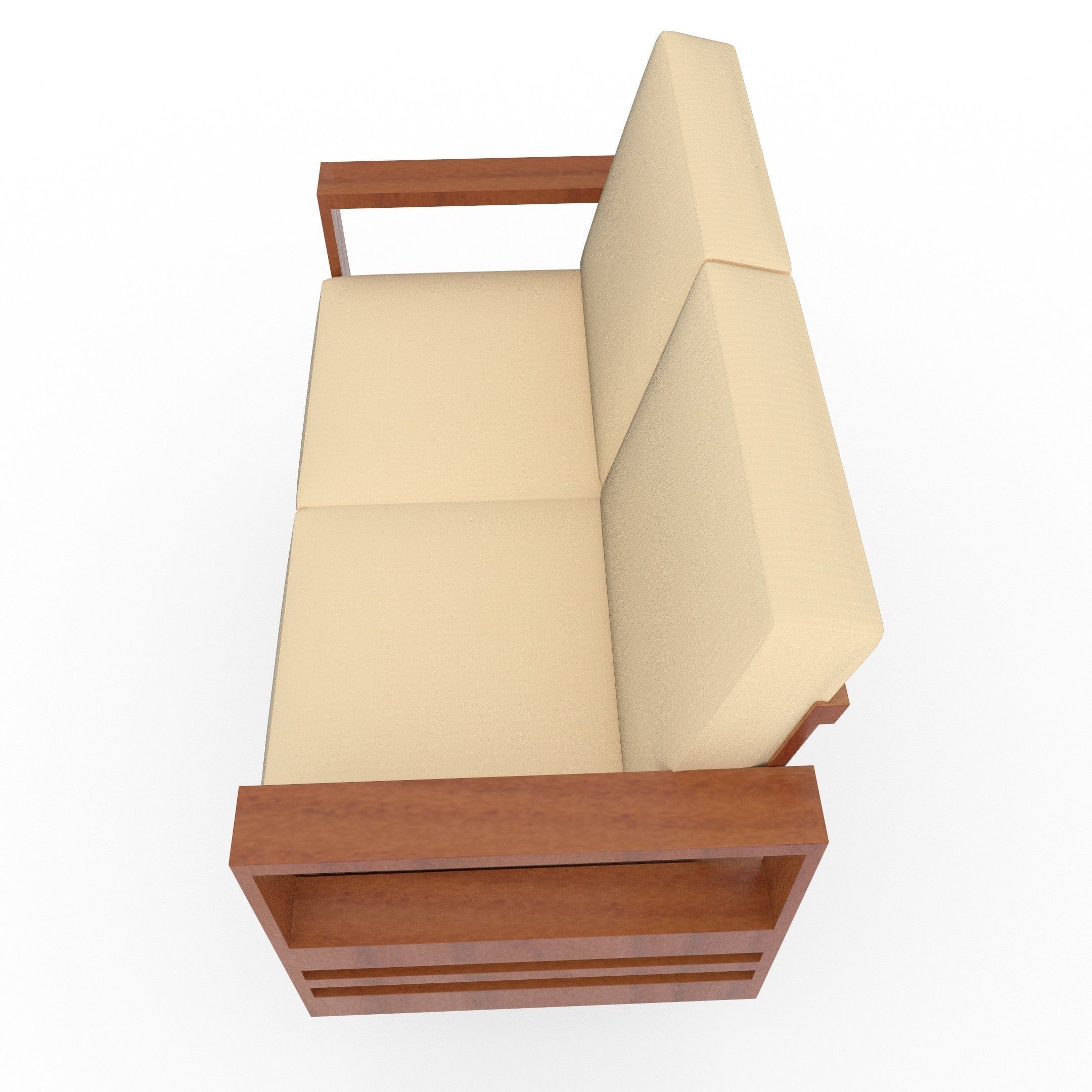 Two seater sofa Free low-poly 3D model_3