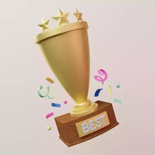 Celebration Cup Winner 3D Icon Illustration