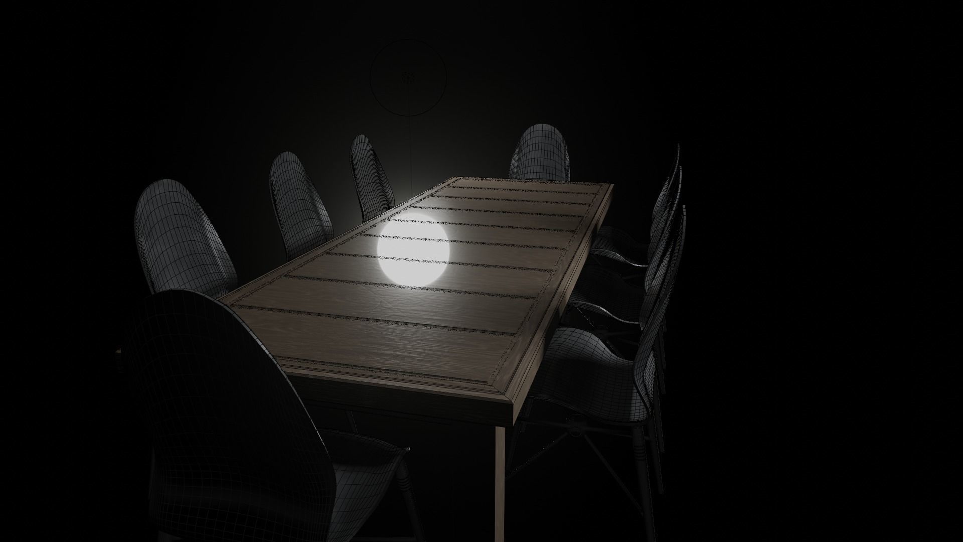 Table and Chairs Low-poly 3D model_9