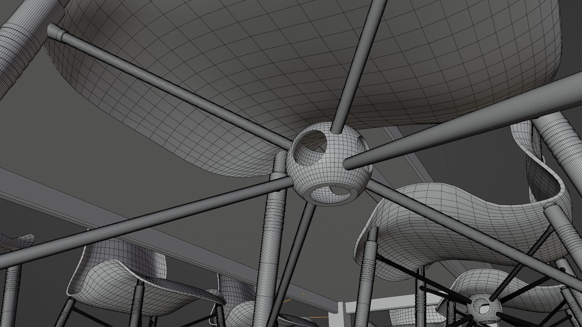 Table and Chairs Low-poly 3D model_8