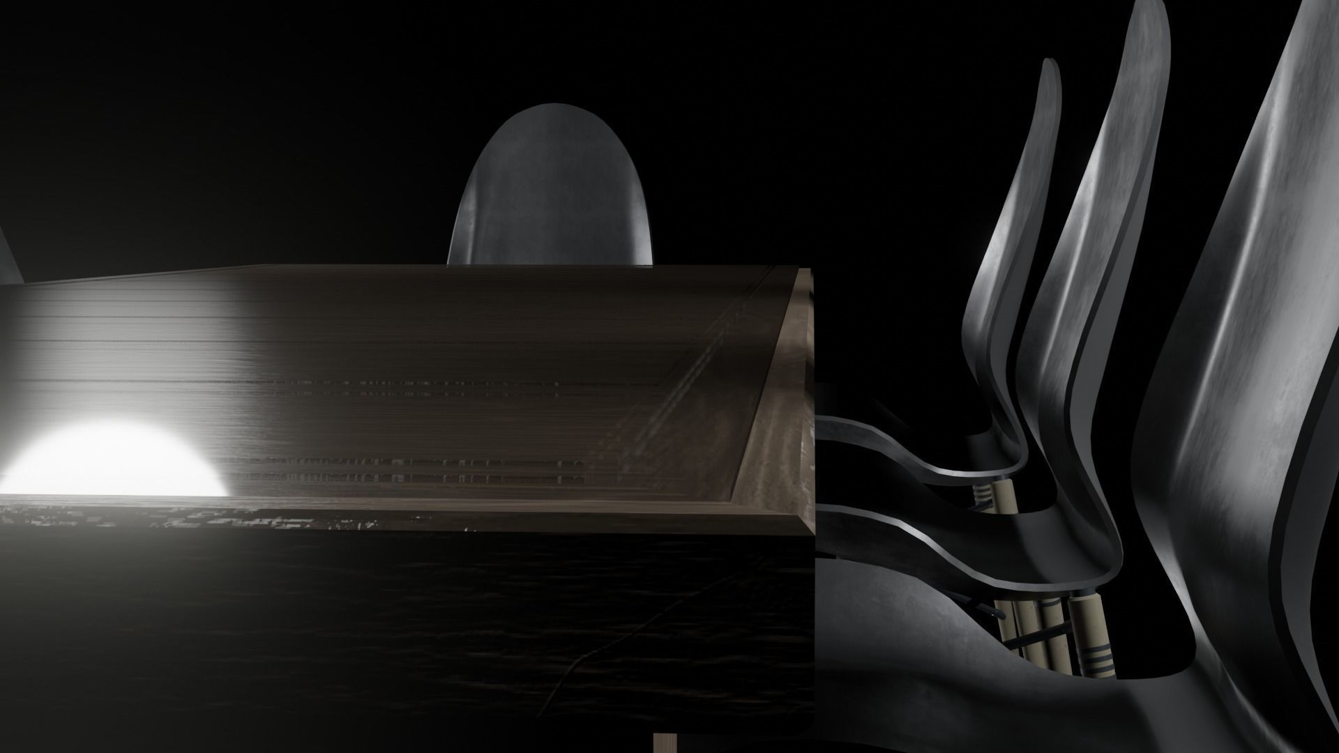 Table and Chairs Low-poly 3D model_5