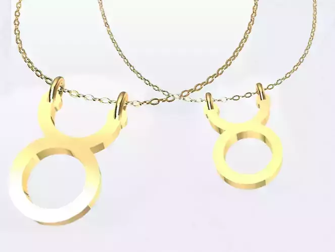 Taurus Zodiac Sign Pendant Necklace