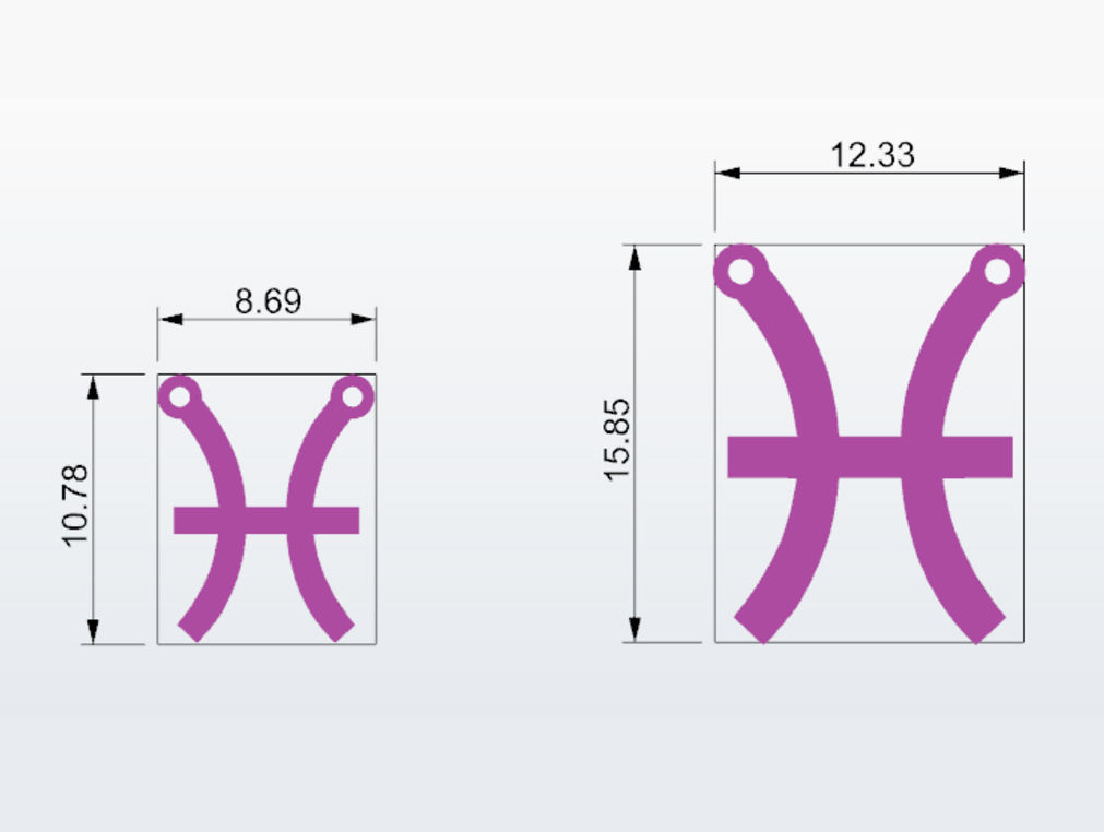 Pisces Zodiac Sign Pendant Necklace 3D print model_1