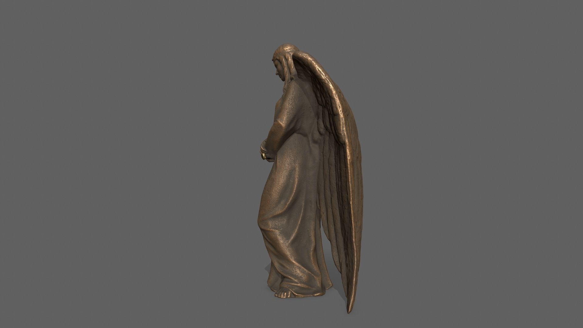 Angel Statue Low-poly 3D model_3
