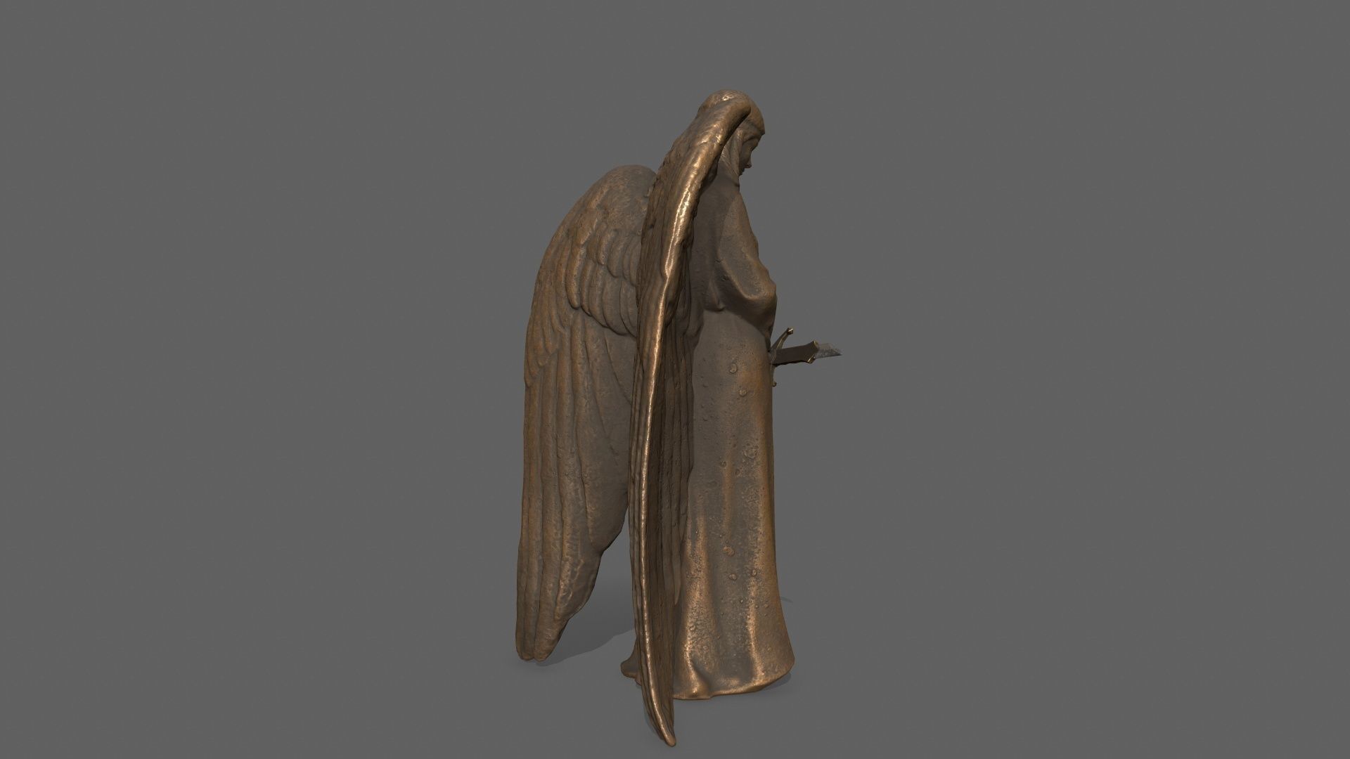 Angel Statue Low-poly 3D model_6