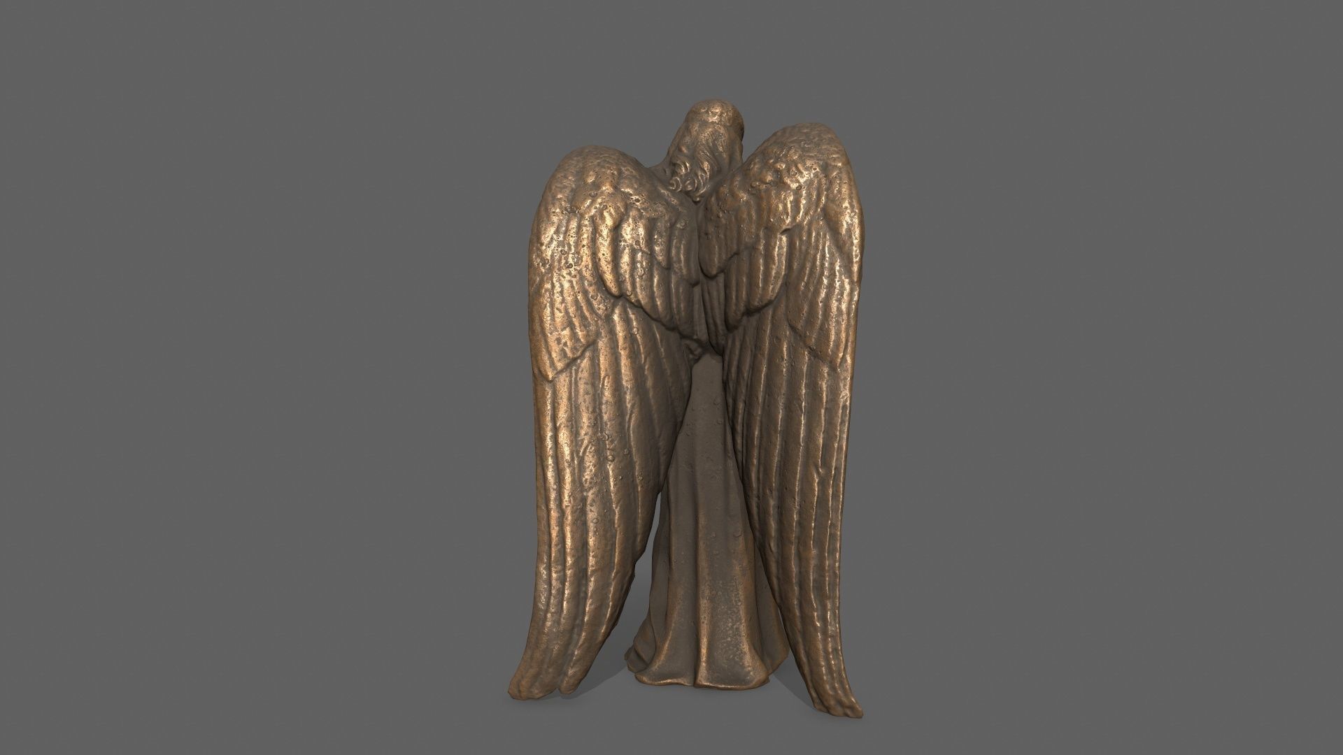Angel Statue Low-poly 3D model_5
