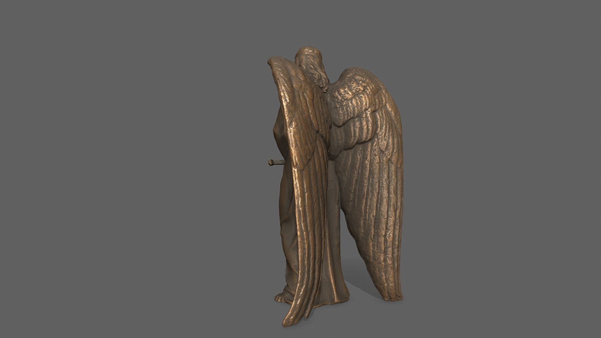 Angel Statue Low-poly 3D model_4