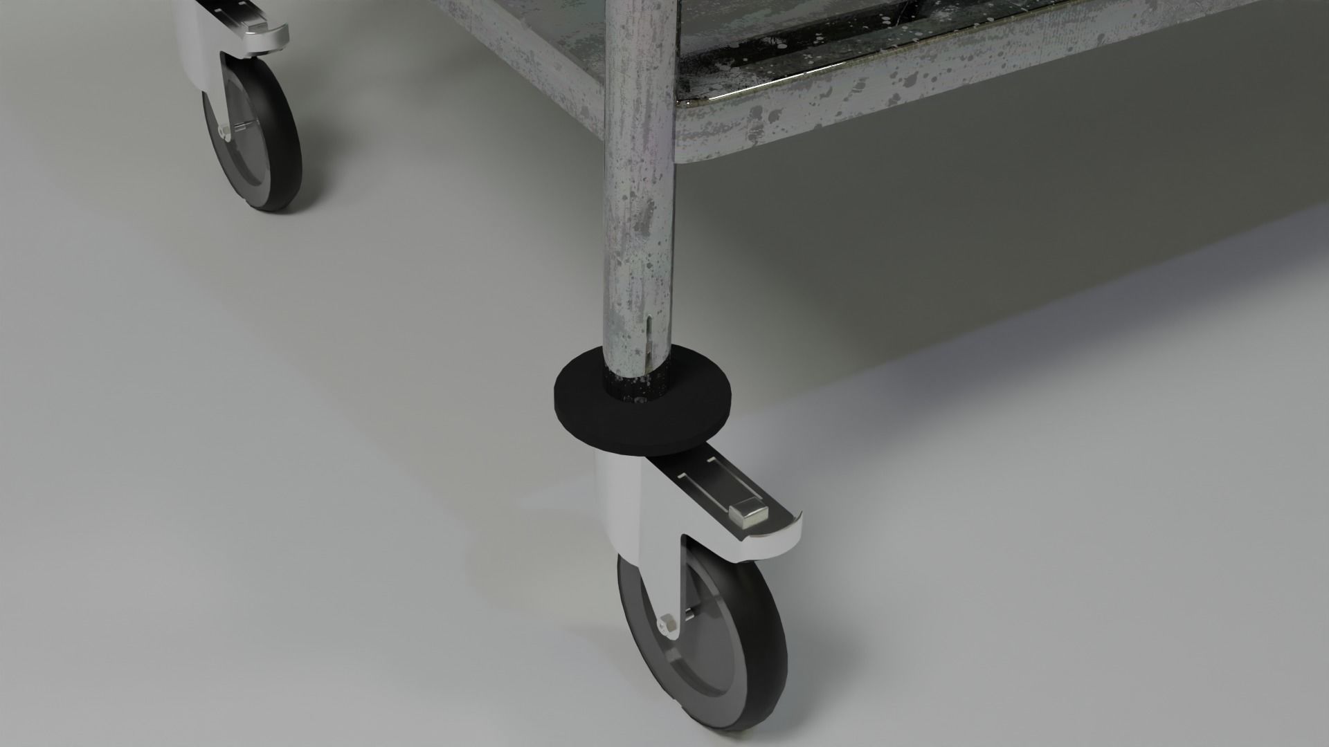 Table with wheels  Low-poly 3D model_2