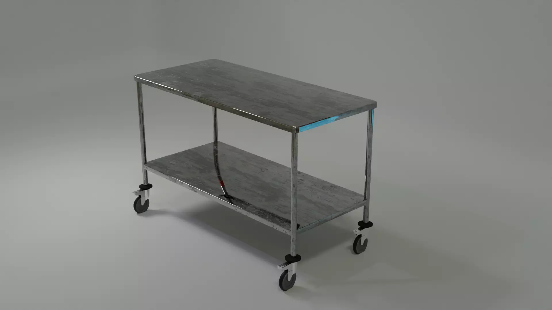 Table with wheels  Low-poly 3D model_0