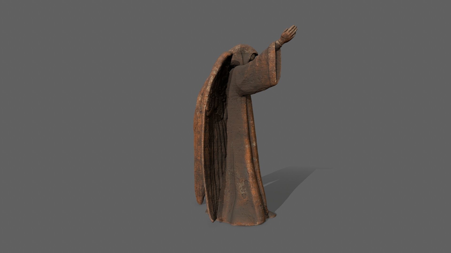 Angel Statue Low-poly 3D model_5