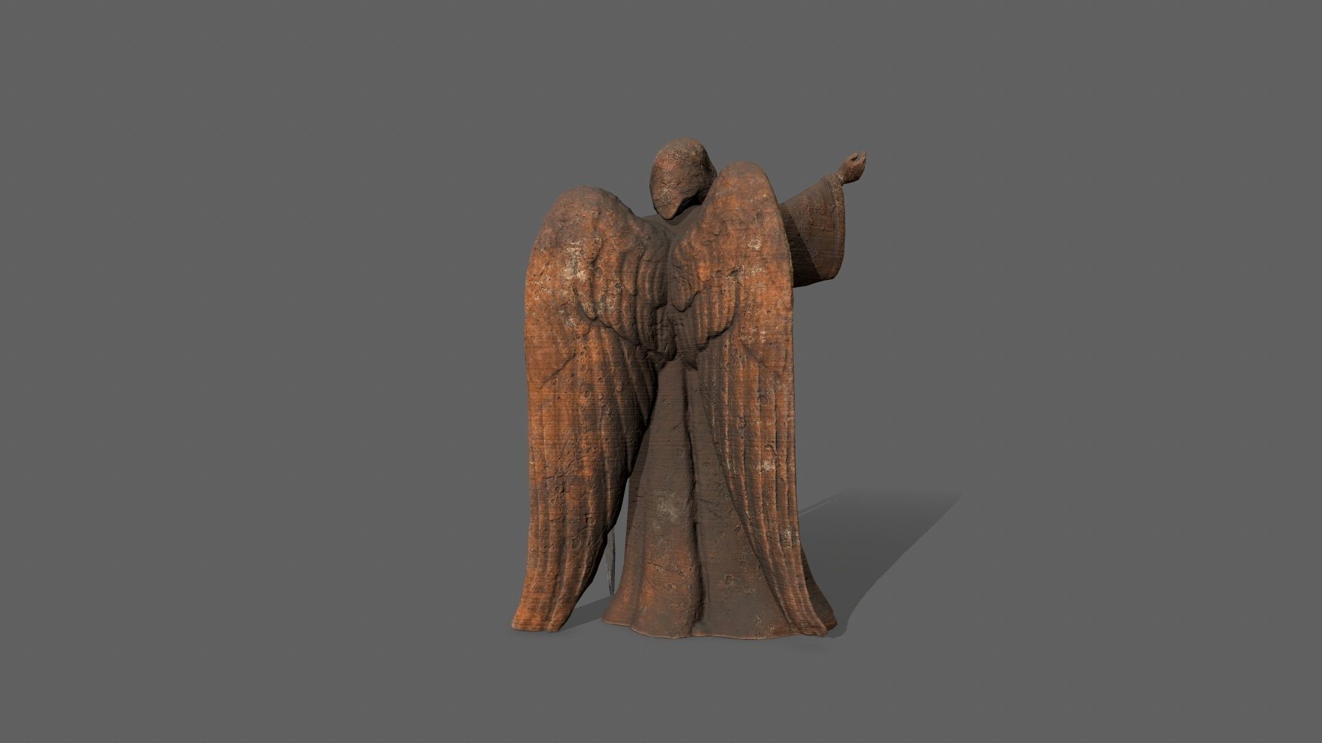 Angel Statue Low-poly 3D model_4