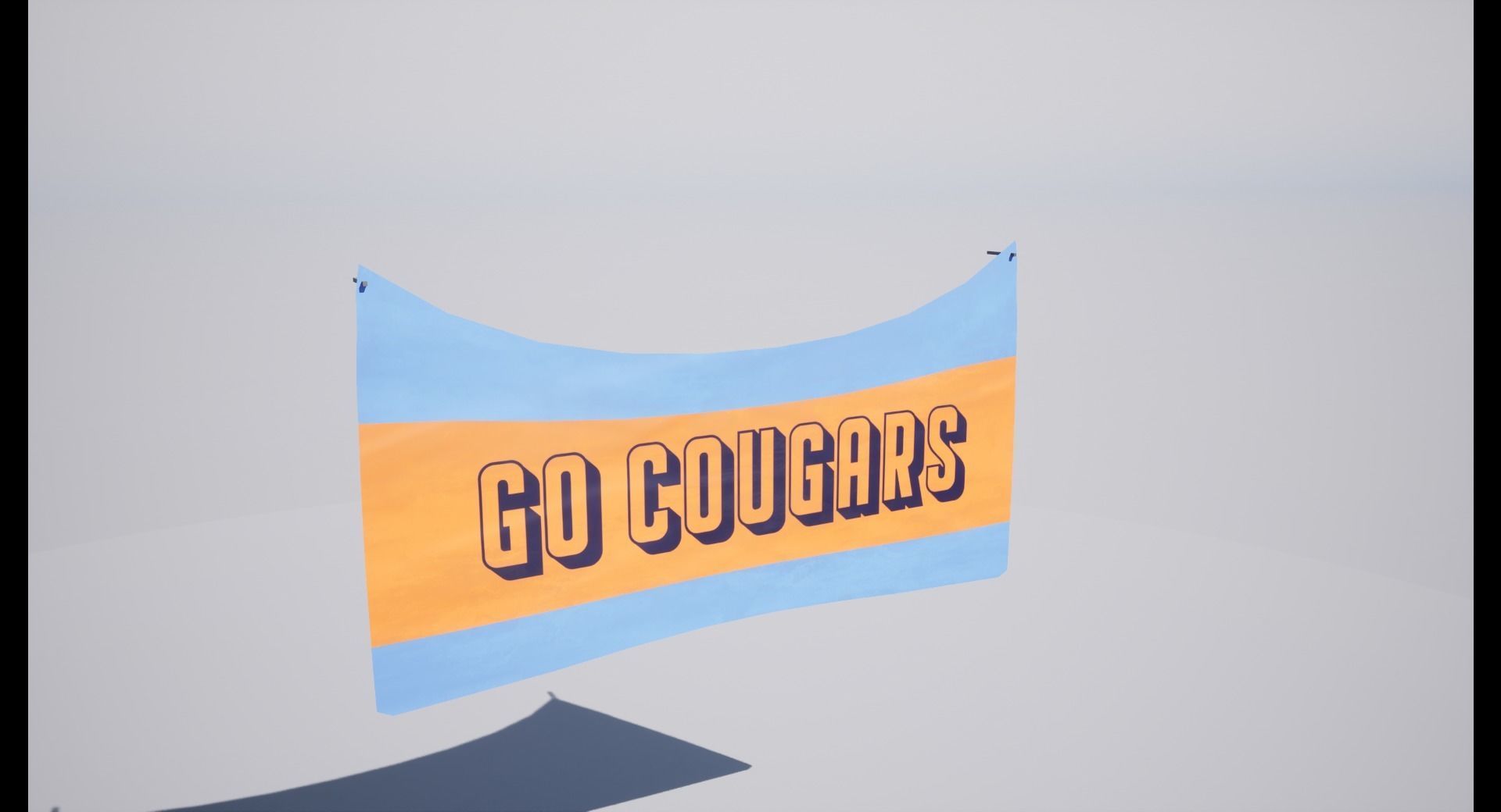 Banderol banner with cat Low-poly 3D model_13