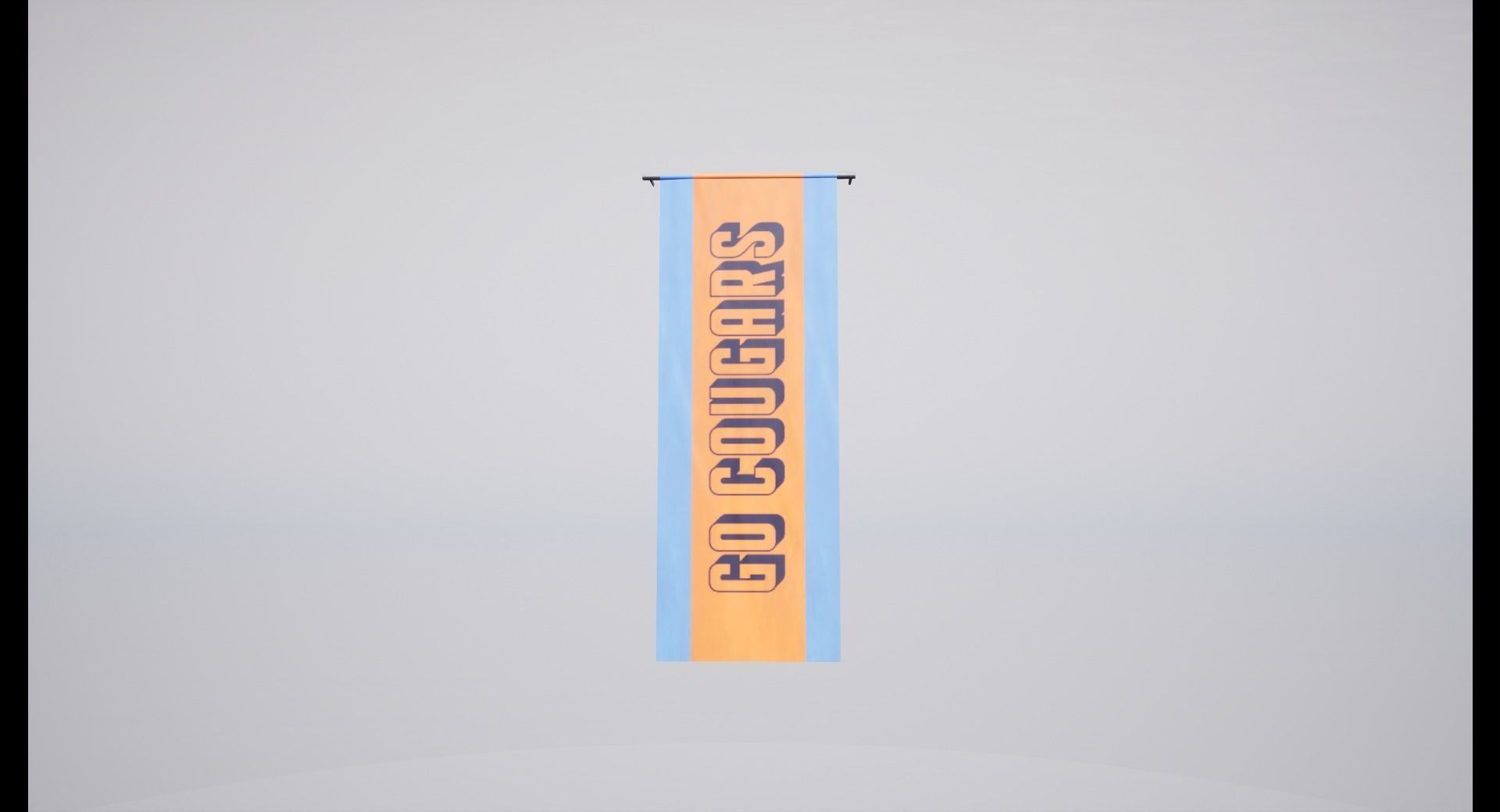 Banderol banner with cat Low-poly 3D model_9