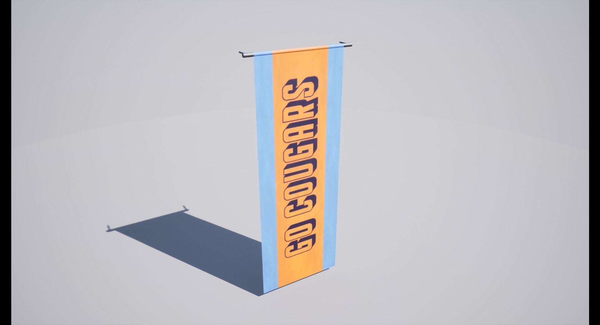 Banderol banner with cat Low-poly 3D model_10