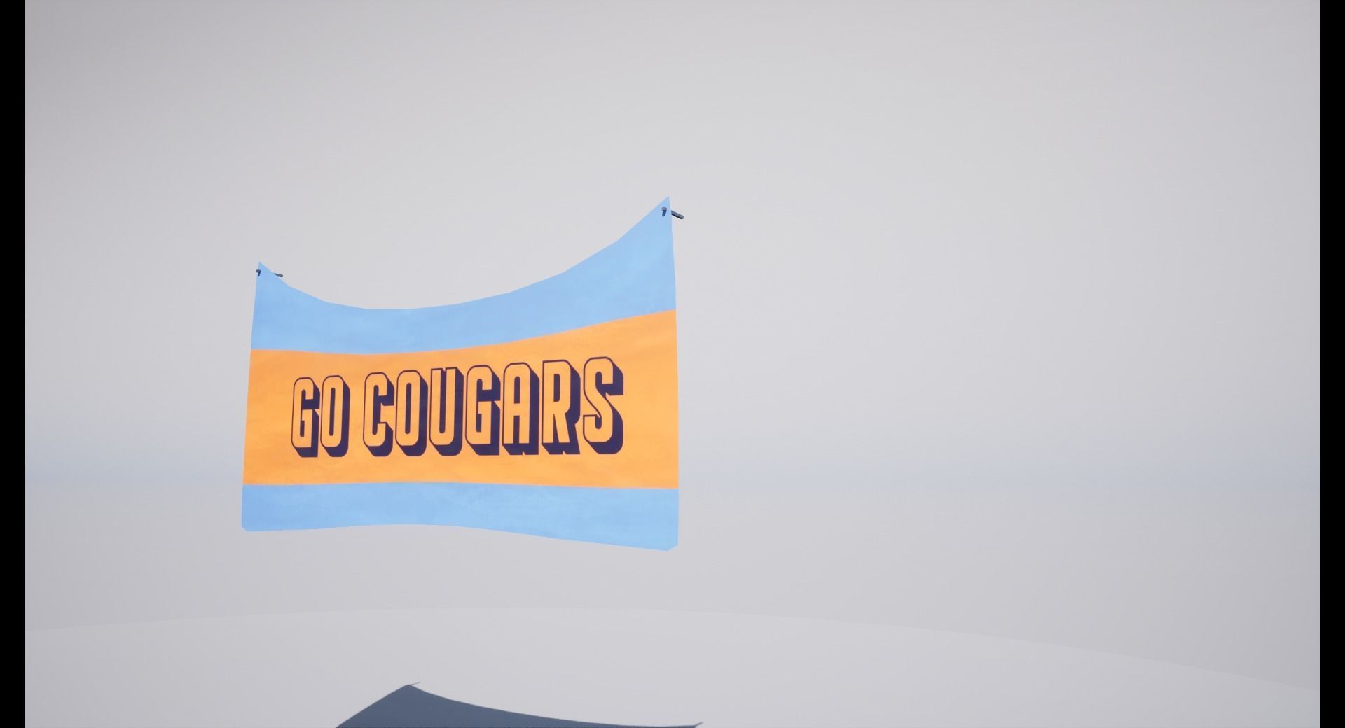 Banderol banner with cat Low-poly 3D model_12
