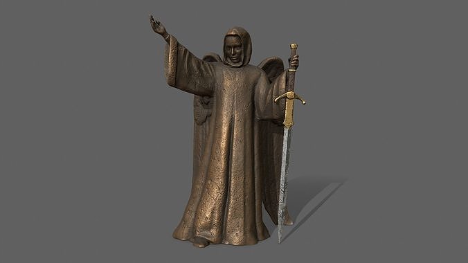 Angel Statue Low-poly 3D model