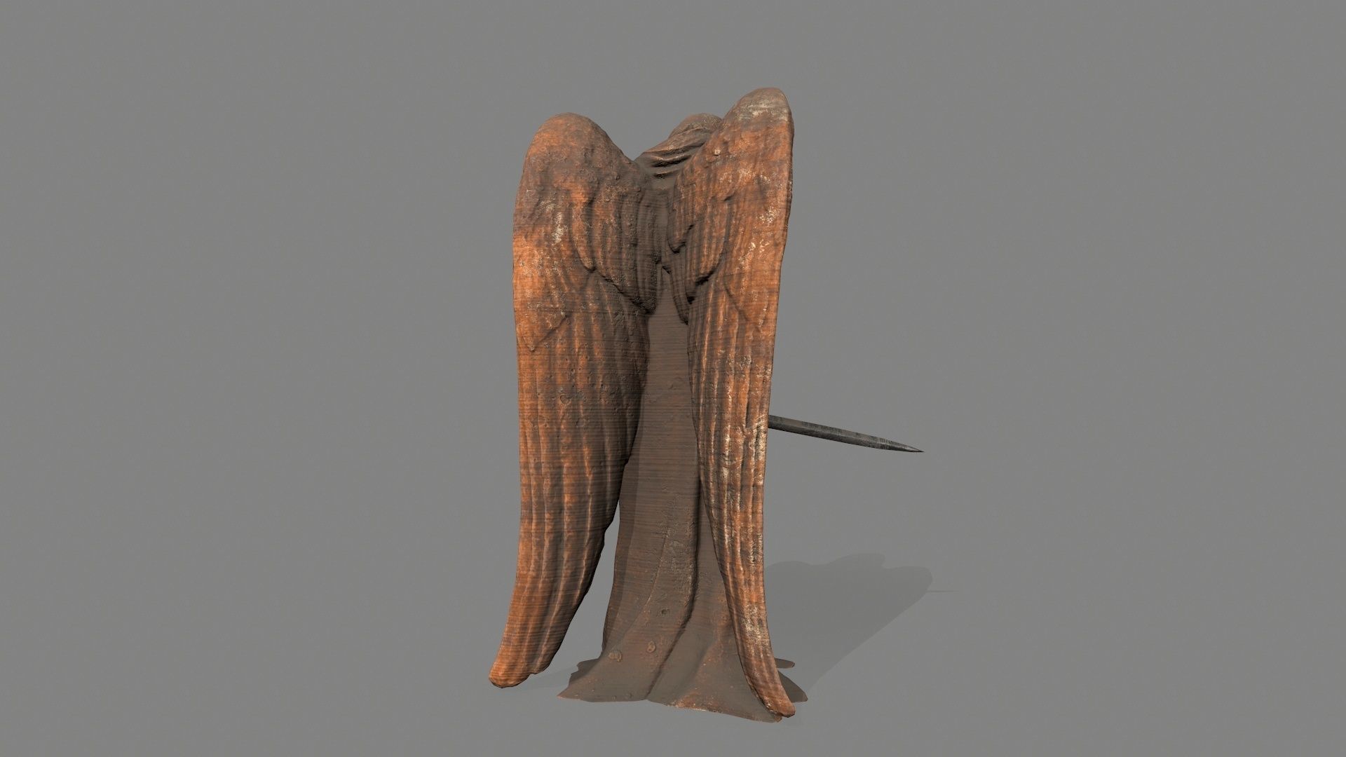 Angel Statue Low-poly 3D model_4