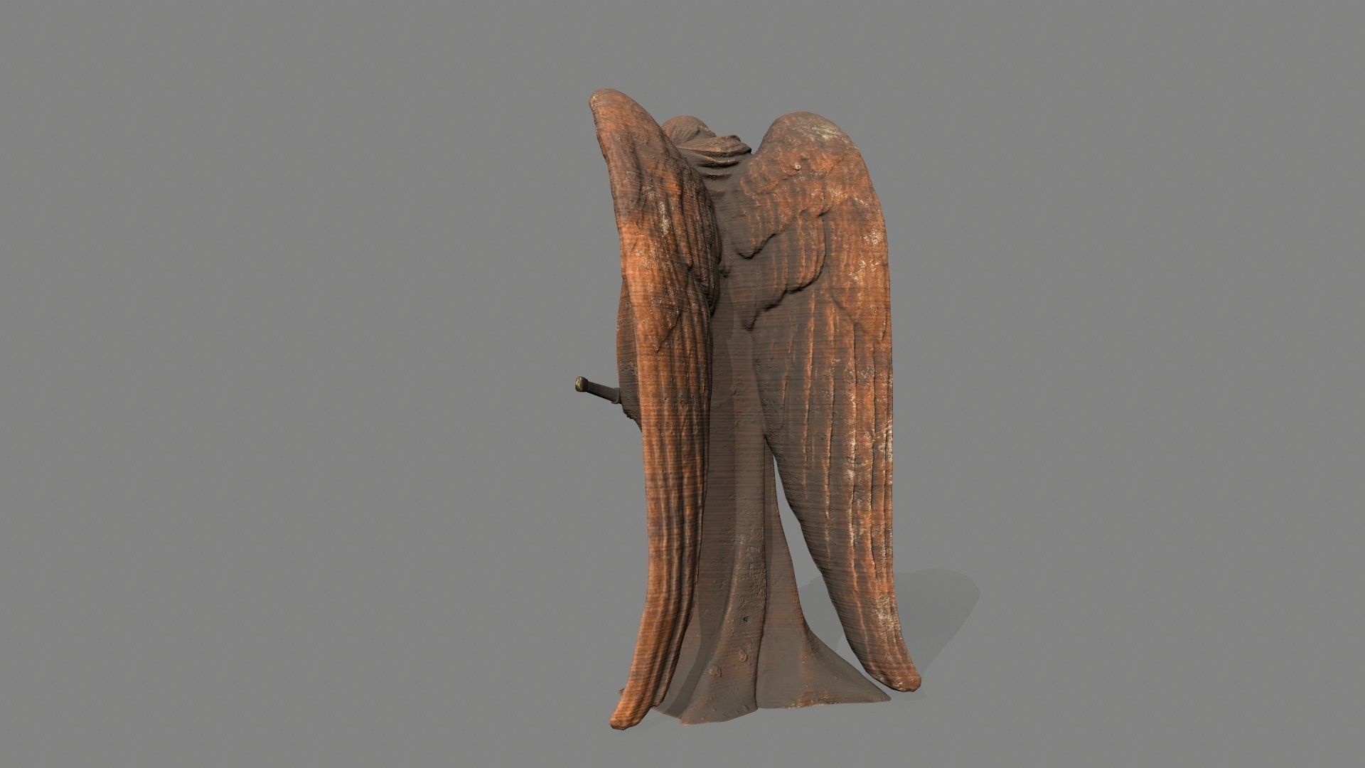 Angel Statue Low-poly 3D model_3
