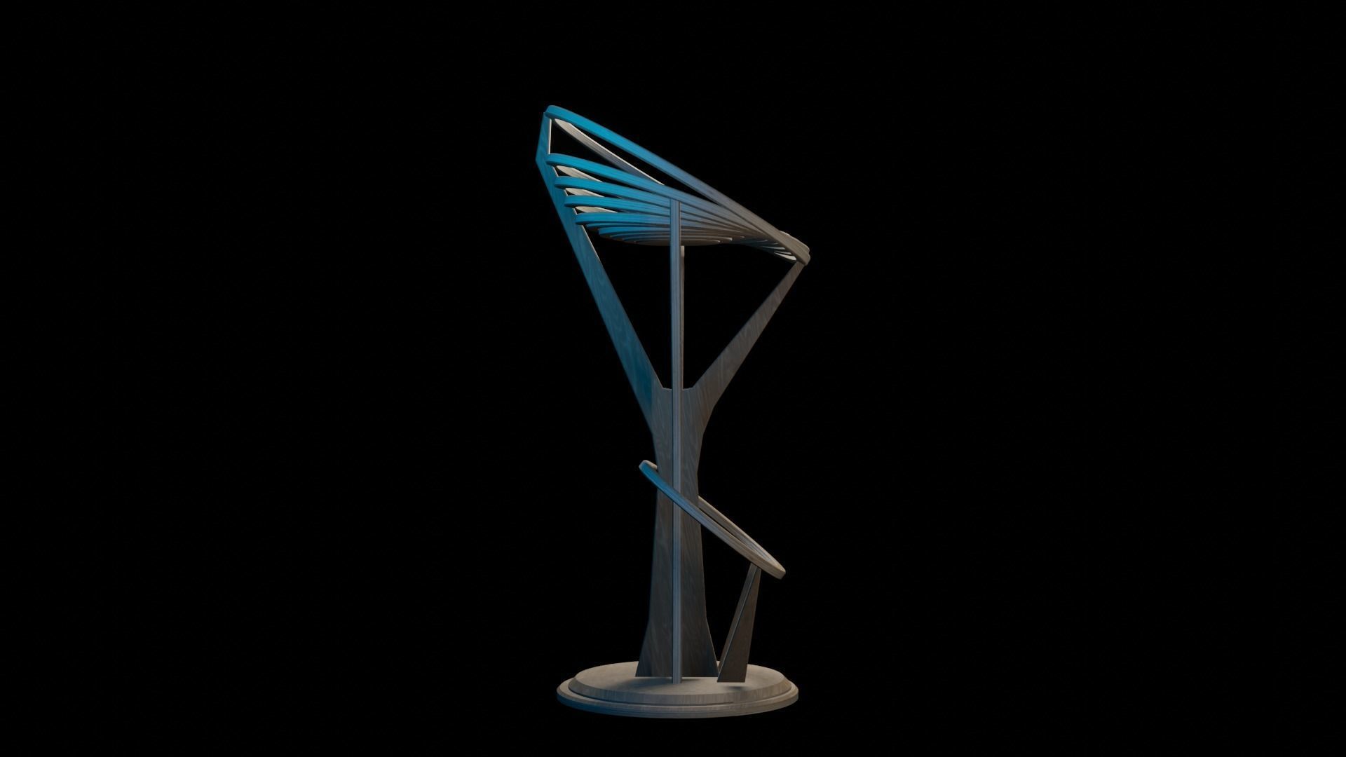Barstool 1 Free low-poly 3D model_9