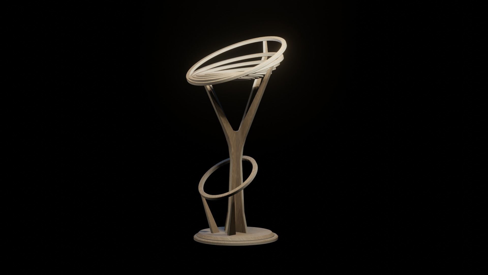 Barstool 1 Free low-poly 3D model_1
