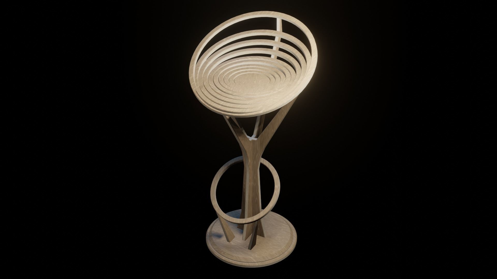 Barstool 1 Free low-poly 3D model_4
