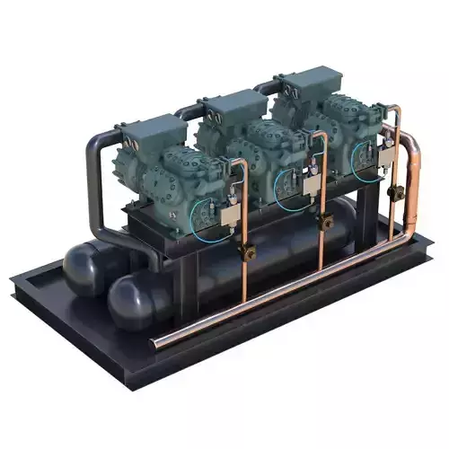 Multicompressor industrial refrigeration units 3D model
