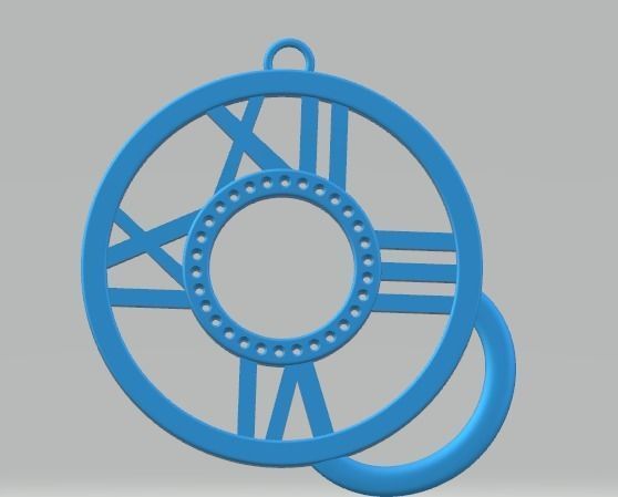 YD131 silver necklace with roman numeral 3D print model_12