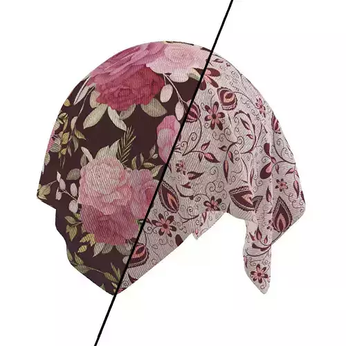 Fabric Materials 6- Floral Fabric Seamless PBR 4k