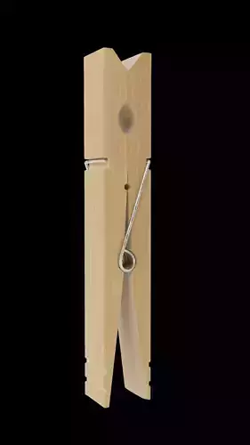 Wooden Clothspin - Blender rigged 3D model
