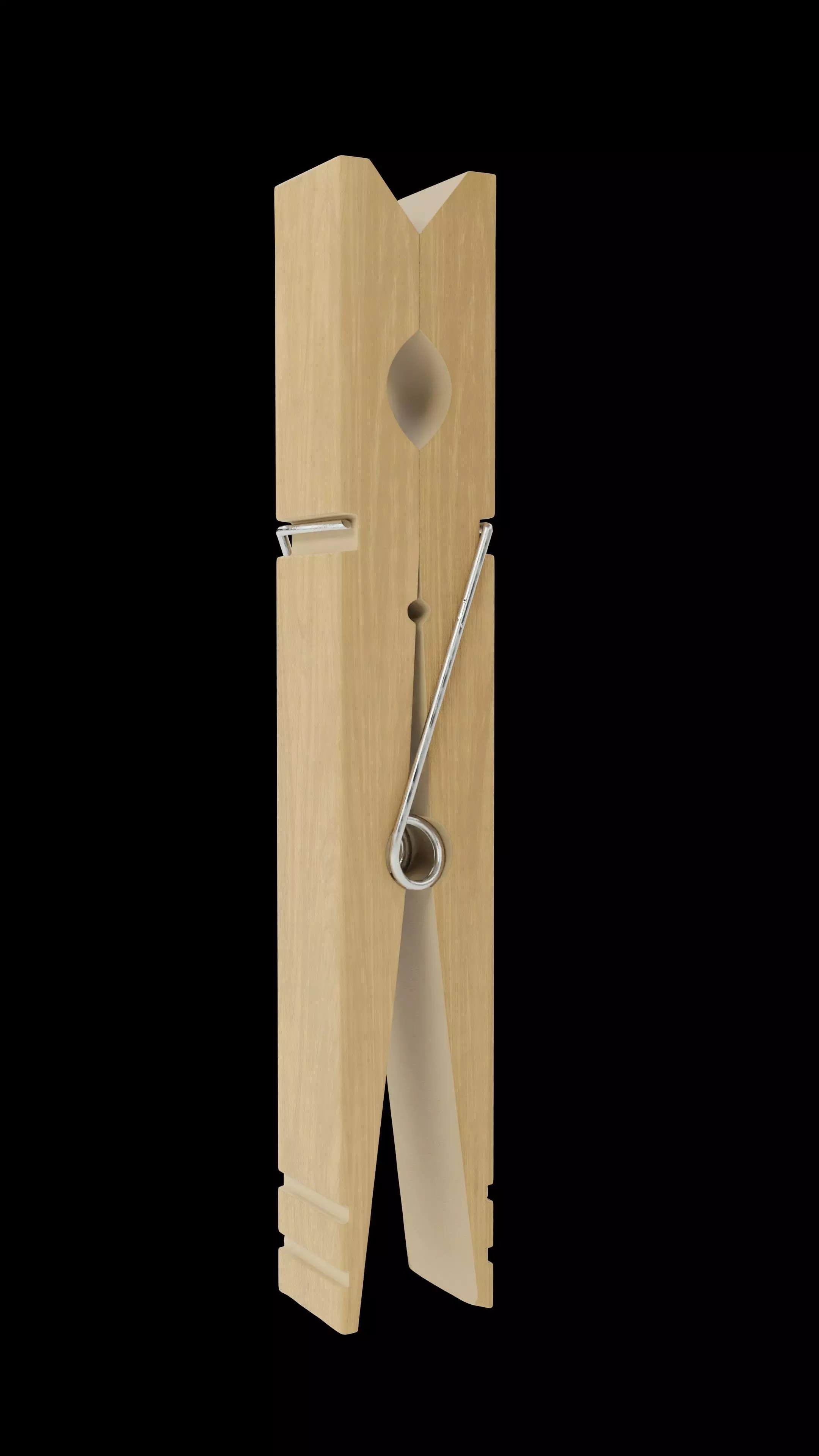 Wooden Clothspin - Blender rigged 3D model