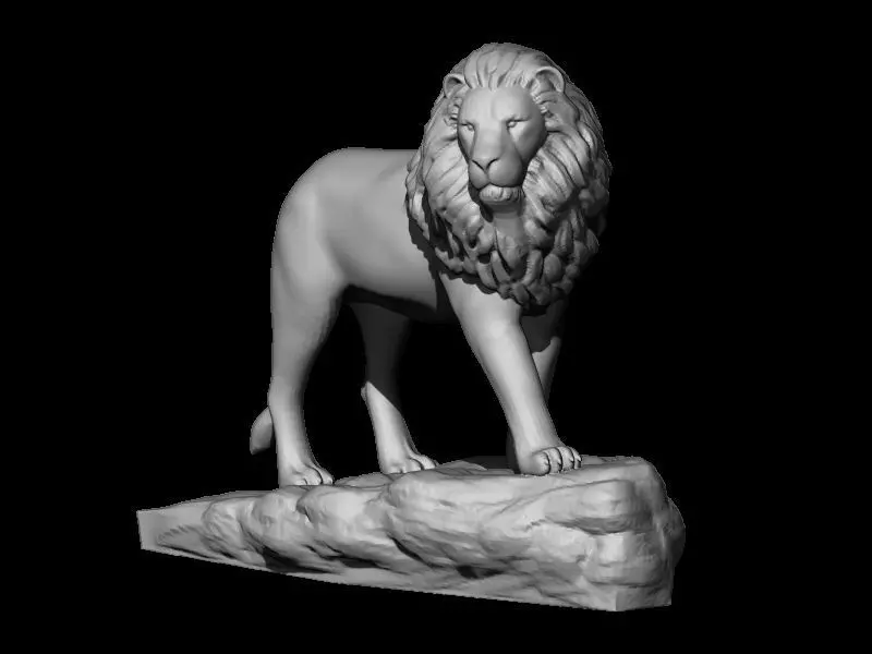 lion sculpture 3D print model