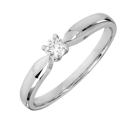 YD135 diamond solitaire ring gold 3D print model