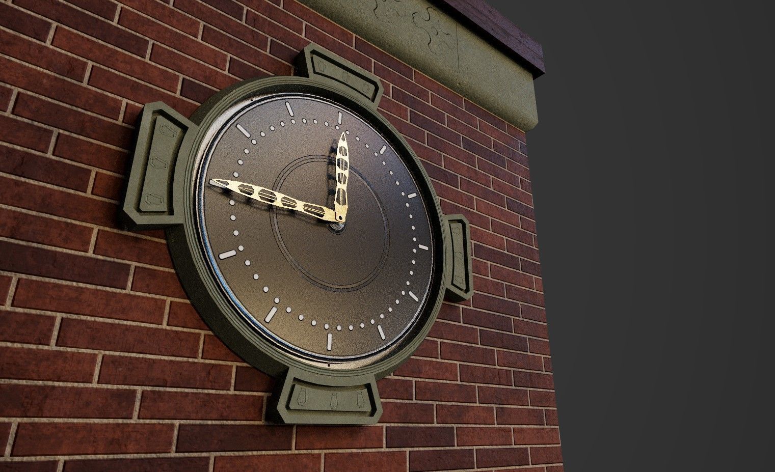ClockBuilding clock tower Low-poly 3D model_3