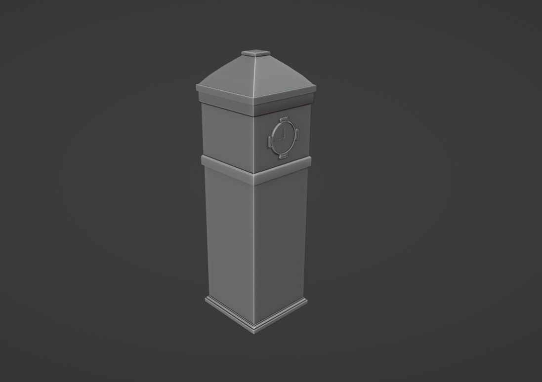 ClockBuilding clock tower Low-poly 3D model_9