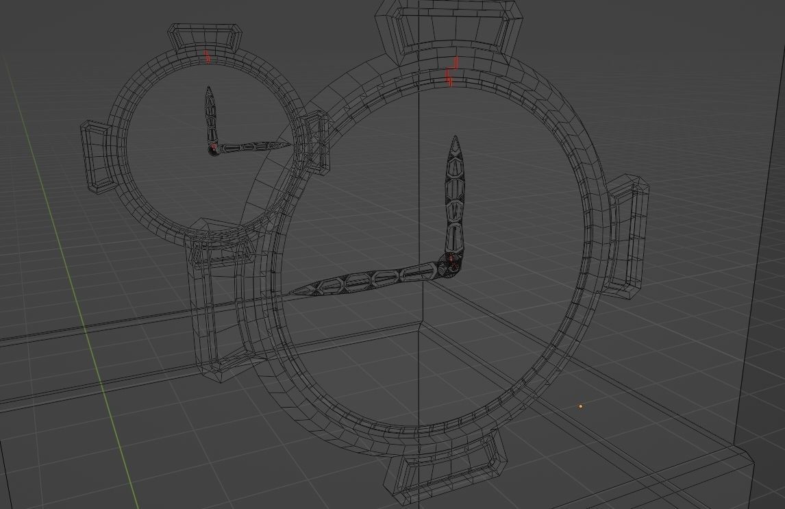 ClockBuilding clock tower Low-poly 3D model_14