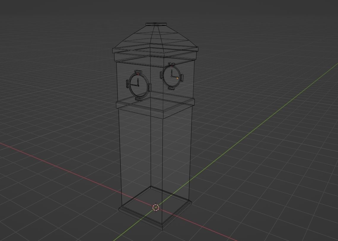 ClockBuilding clock tower Low-poly 3D model_10