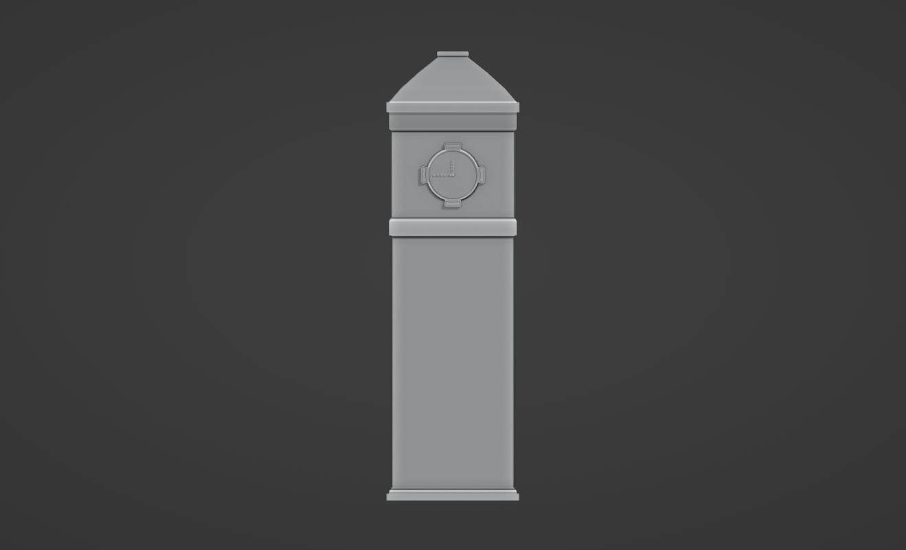 ClockBuilding clock tower Low-poly 3D model_8
