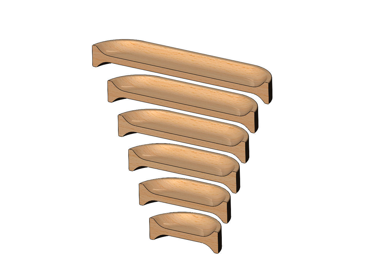 Cabinet drawer handle and pull N006 miniset 3D print model_1