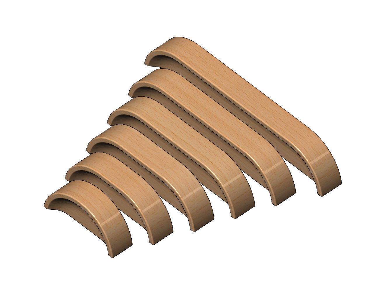 Cabinet drawer handle and pull N006 miniset 3D print model_2