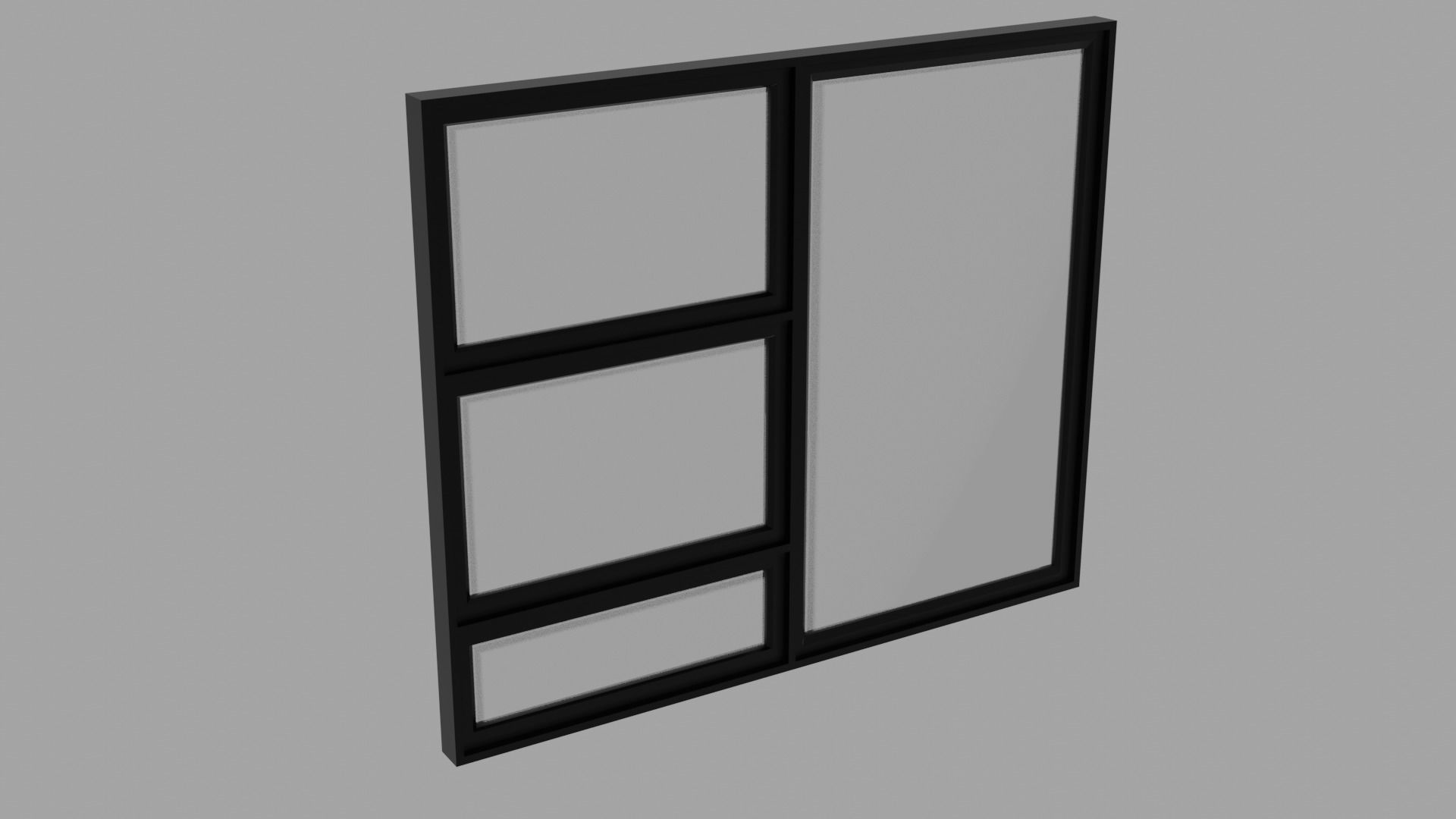 Aluminum Window Geometry Nodes Low-poly 3D model_26