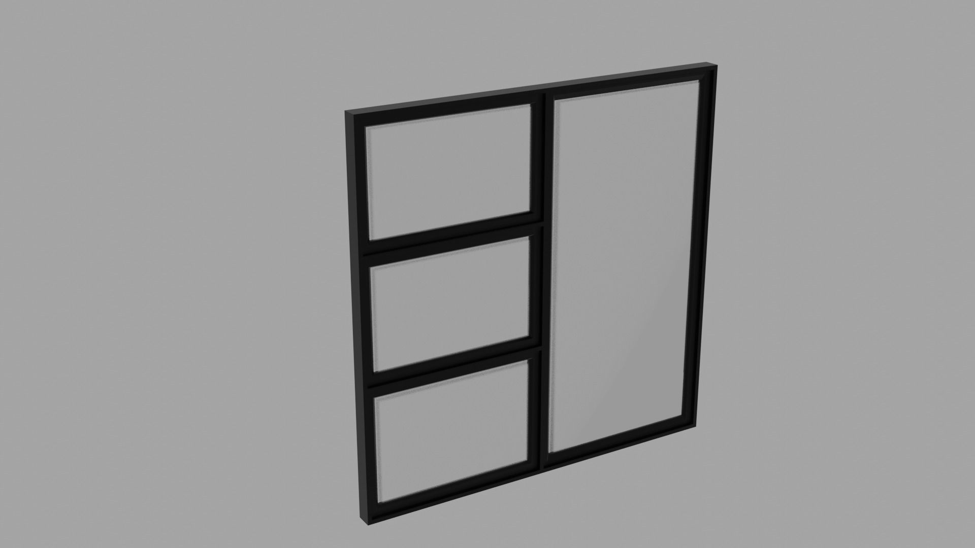Aluminum Window Geometry Nodes Low-poly 3D model_33