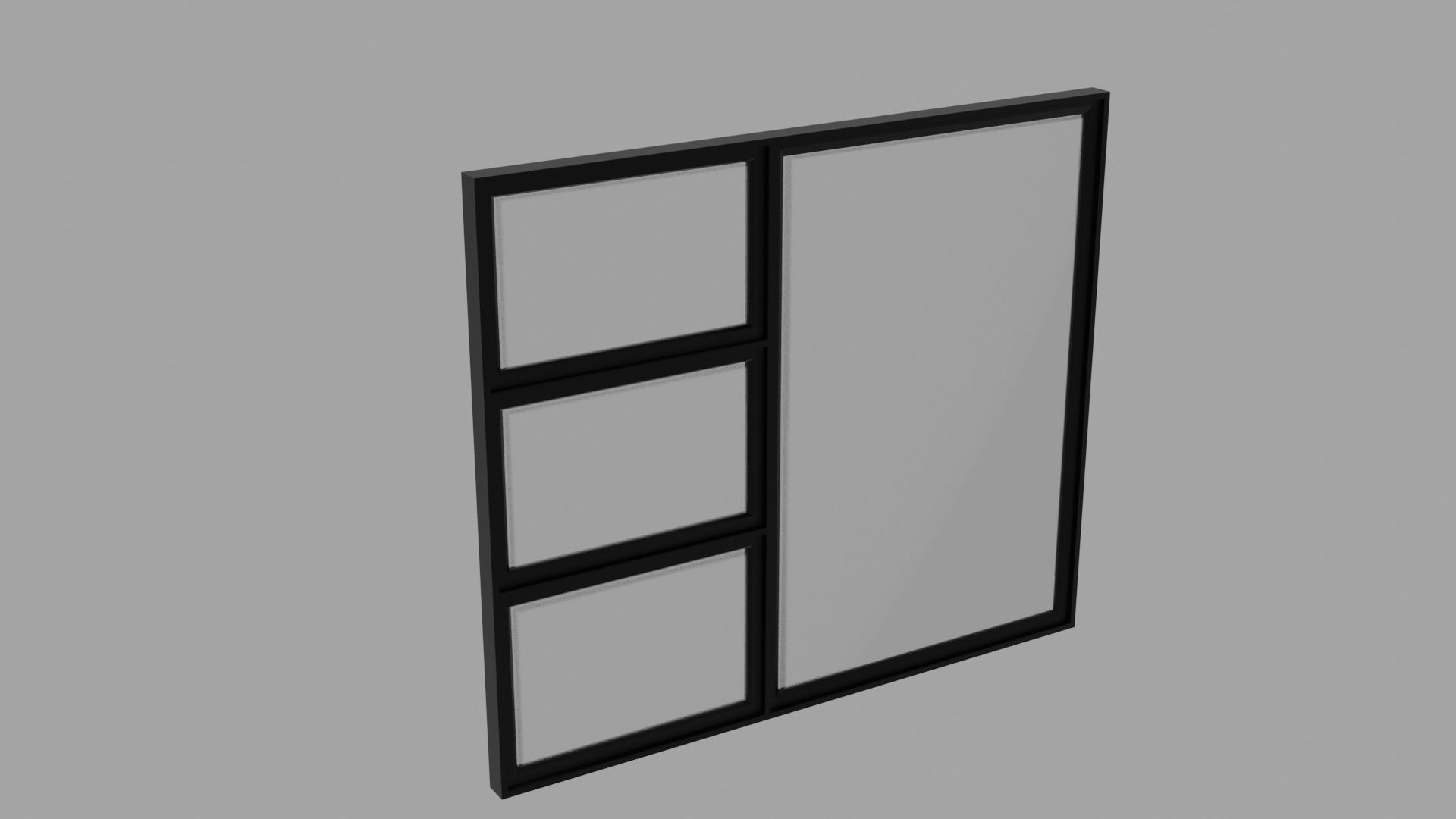 Aluminum Window Geometry Nodes Low-poly 3D model_34