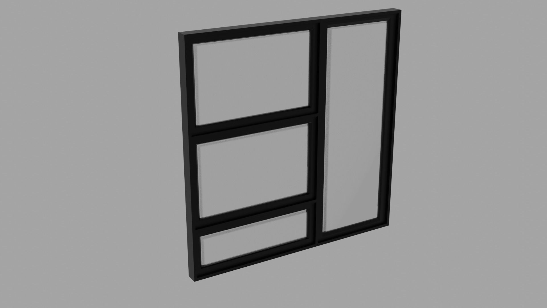 Aluminum Window Geometry Nodes Low-poly 3D model_25