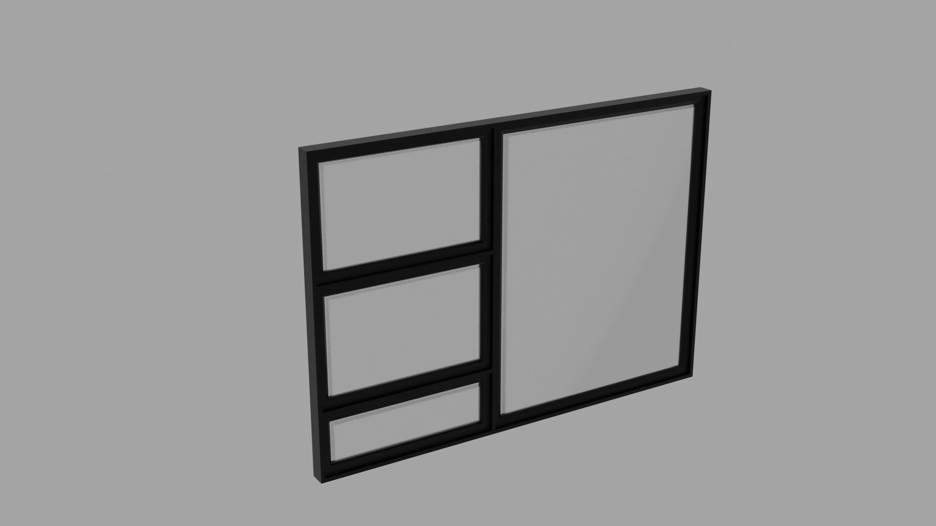 Aluminum Window Geometry Nodes Low-poly 3D model_27