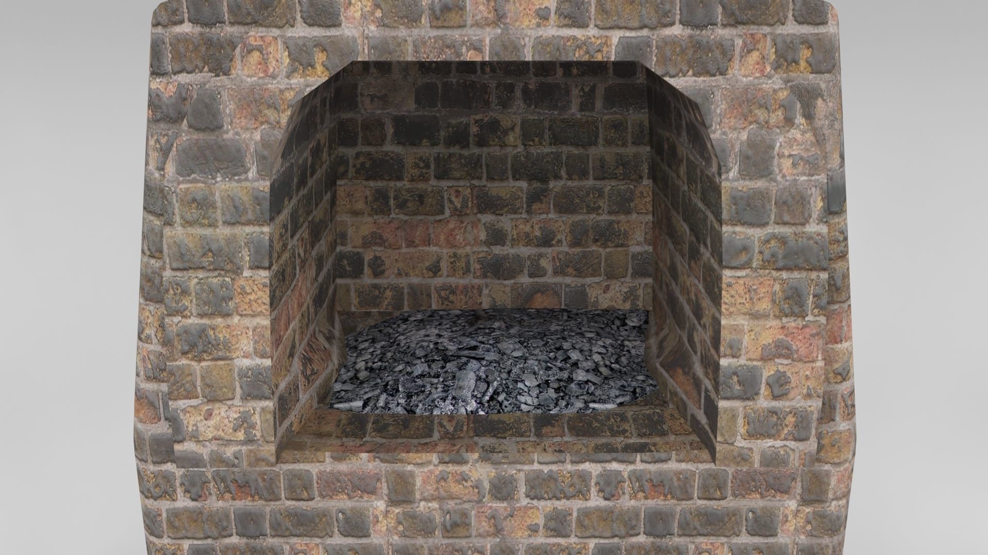 Medieval Brick Furnace Low-poly 3D model_6