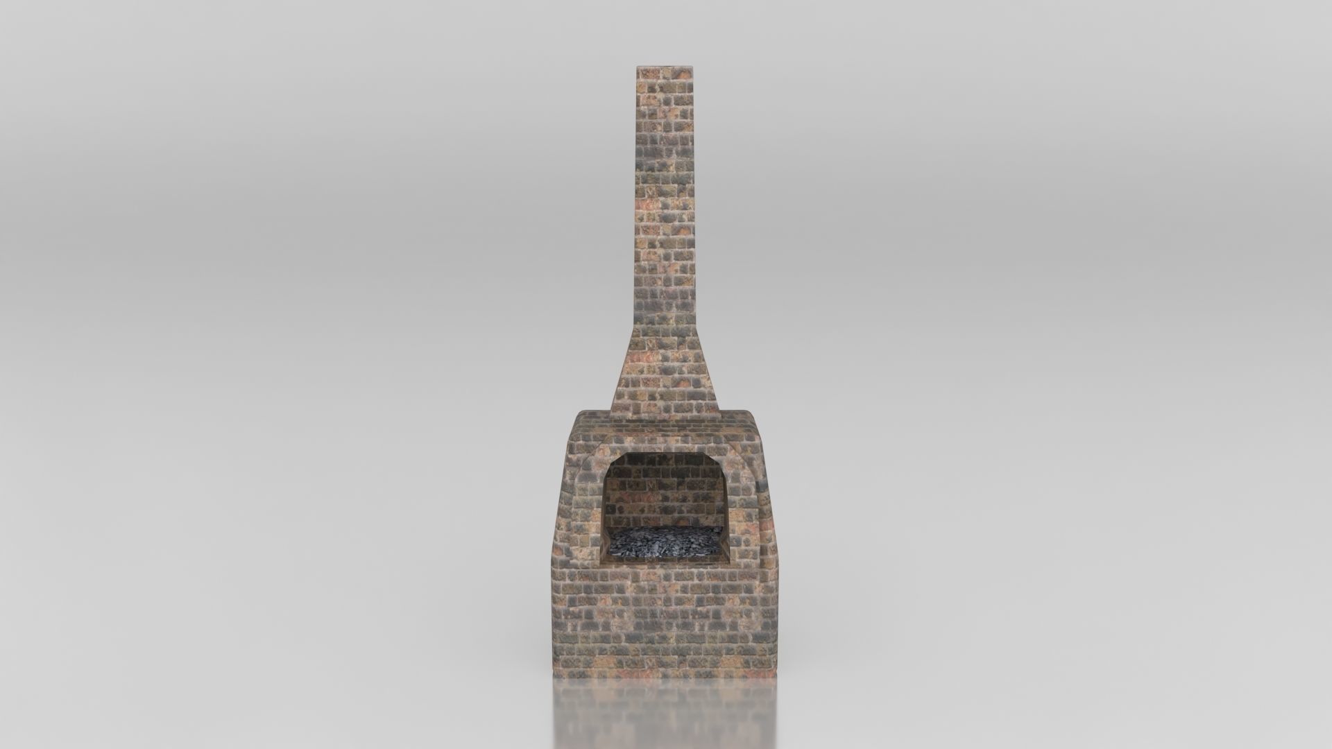 Medieval Brick Furnace Low-poly 3D model_1