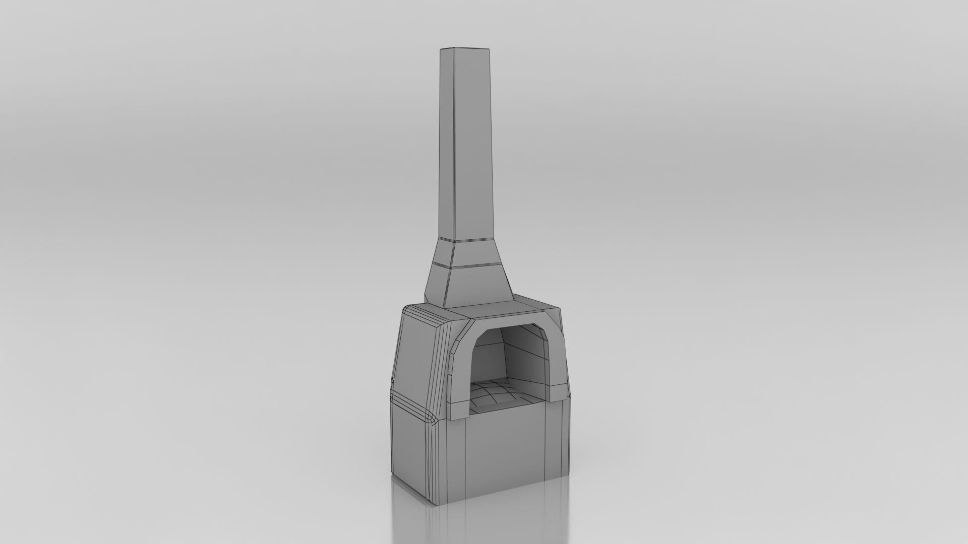 Medieval Brick Furnace Low-poly 3D model_8